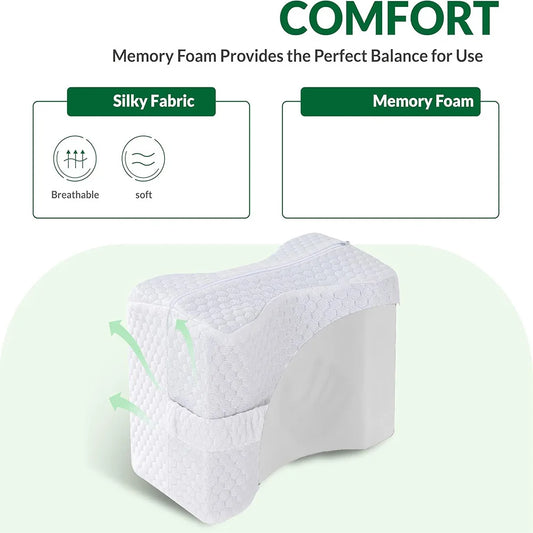 KneeRest™ Memory Foam Knee Pillow with Strap