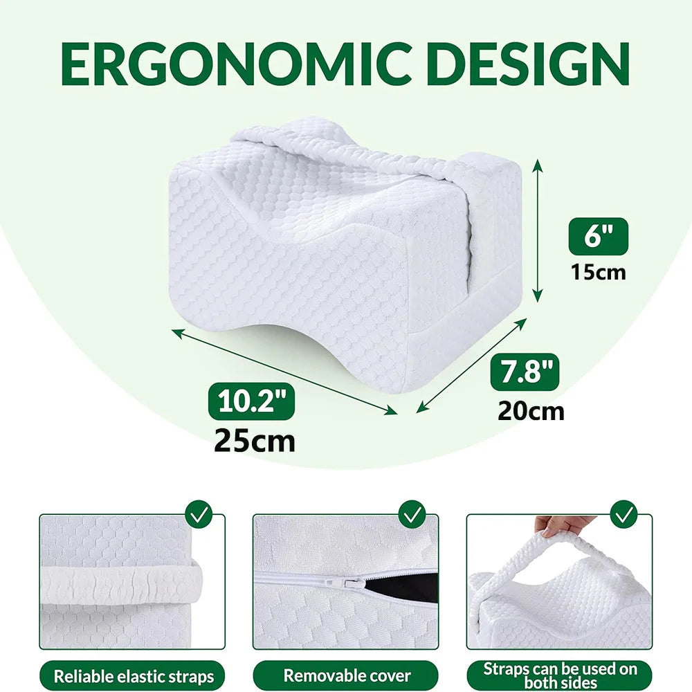 KneeRest™ Memory Foam Knee Pillow with Strap